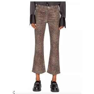 Frame Le Crop Mini Coated Bootcut Kick Flare Jeans Leopard Womens Size 24